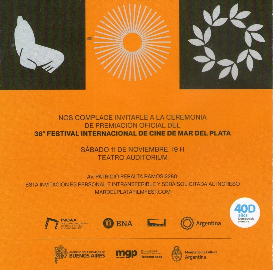 Entrega de los premios oficiales                   38° Festival Internacional de Cine de Mar del Plata