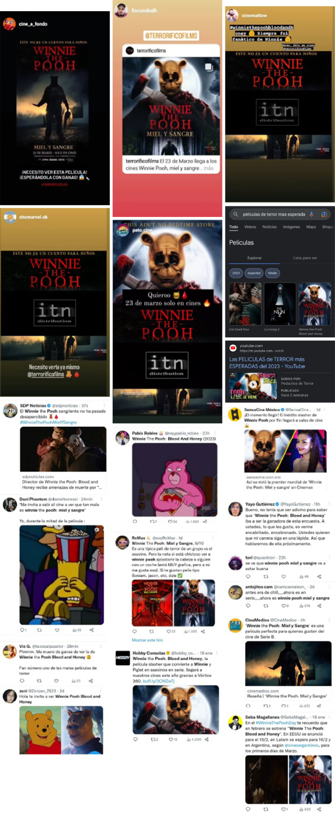 | ESTRENO | 23 de marzo |                          Winnie the Pooh: Miel y sangre, Una película de Rhys Frake-Waterfield